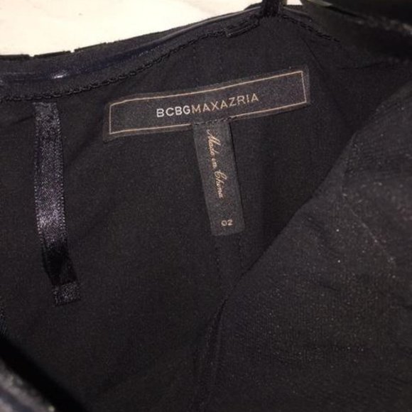 BCBGMaxazria Karina Strapless Satin Black Peplum Dress - Picture 4 of 4